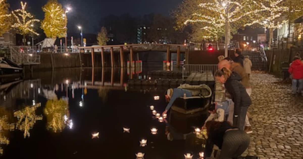 Lichtbootjes verlichten haven Breda op Nationale Zelfmoord Preventie Dag