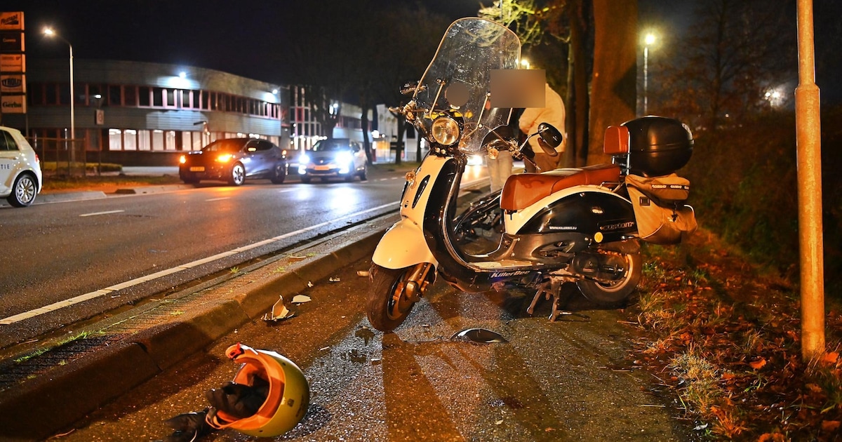 Grote schade na botsing tussen fietser en scooterrijder in Valkenswaard, bestuurder nagekeken