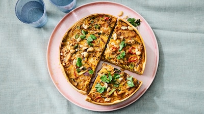 Wat Eten We Vandaag: Rode curry quiche met kip