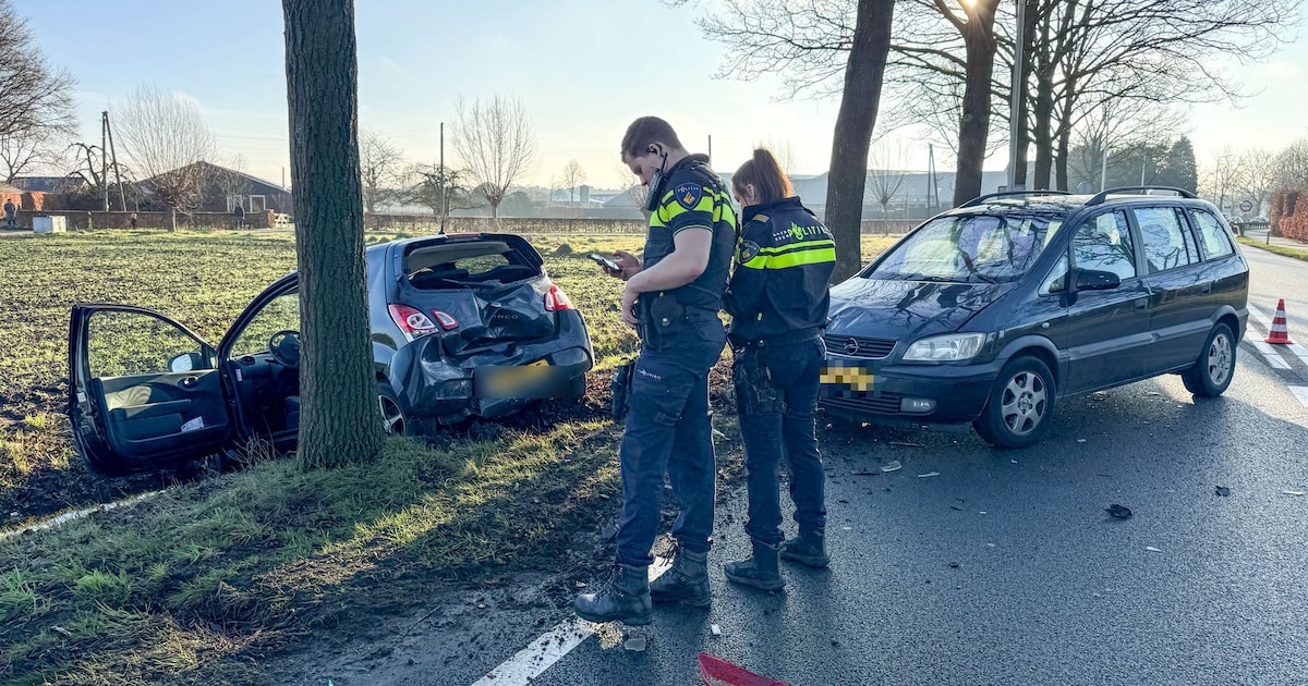 Automobilist ziet stilstaande auto over het hoofd in Handel: klap duwt wagen de sloot in