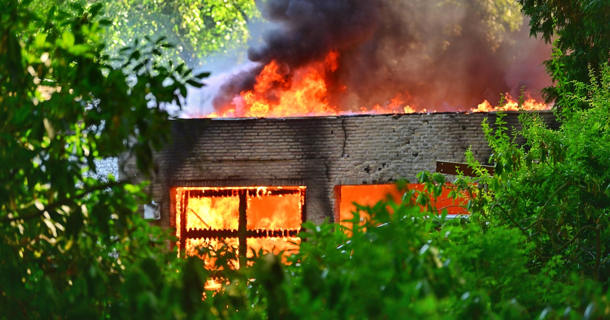 Twee auto’s verwoest bij grote brand in garage in Steensel, overslag naar woning voorkomen
