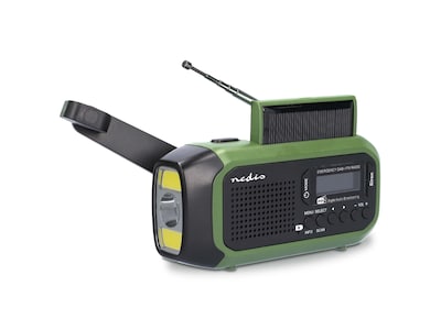 Draagbare DAB+ / FM radio met zonnepaneel + LED-zaklamp - Nedis