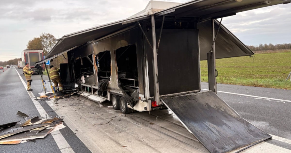 File op A50 richting Arnhem door uitgebrand voertuig bij Ravenstein, vertraging voorbij