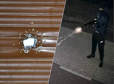 Politie deelt beelden van man die met hagelgeweer op huis van oud-crimineel in Leenderstrijp schiet