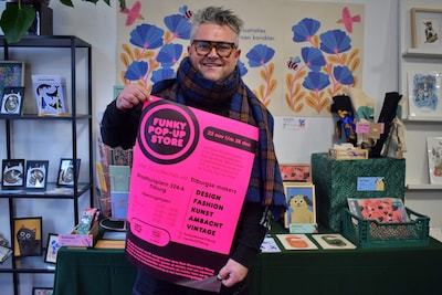 Bastiaan opent een kleurrijke pop-upwinkel in Tilburg vol lokale cadeautjes: 'Met 13 makers'