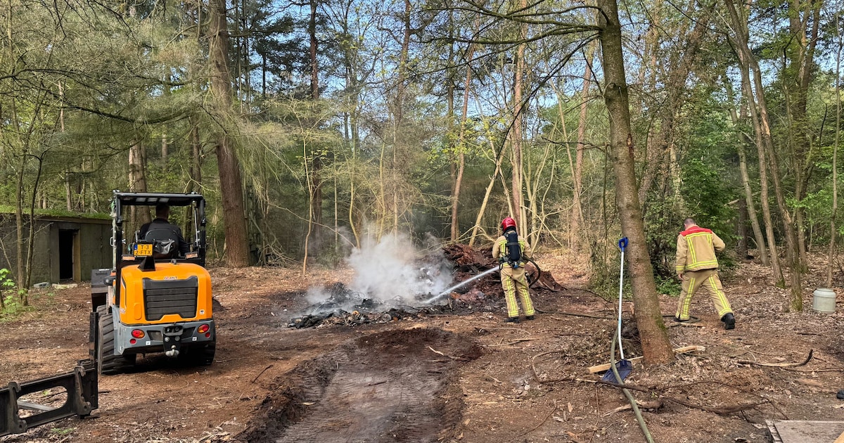 Brandweer rukt uit voor melding bosbrand in Handel, blijkt houtvuur van bouwvakkers