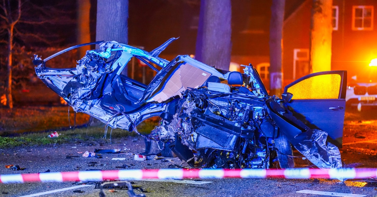 Man gewond na crash tegen boom in Sint-Oedenrode, van auto bijna niets over