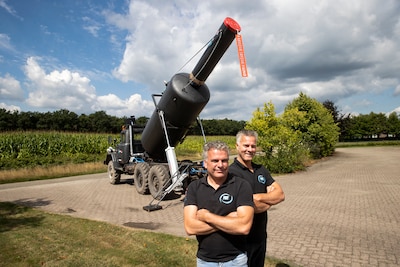 Grootste confettikanon ooit van Deurnese makelij gooit vijftig kilo kleuren de lucht in