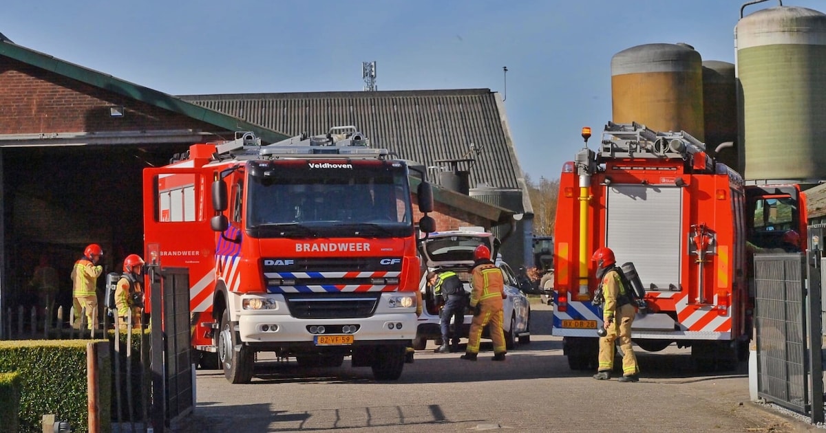 Brandje in put bij boerderij bij slijpwerkzaamheden in Steensel