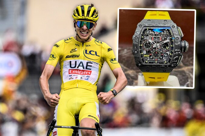 Tadej Pogacar droeg tijdens recordklim peperduur horloge van 340.000 ...