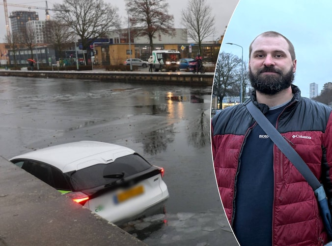 Dzmitry, die vrouw uit kanaal redde, als held geëerd met een medaille ...