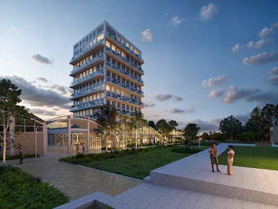 Met 50 meter is Rise straks de op één na laagste toren van de nieuwe Eindhovense wijk; bouw start in