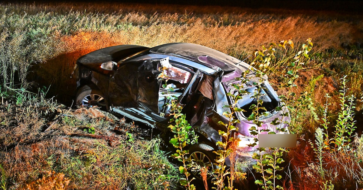 Auto raakt van de weg en belandt in sloot bij Riethoven