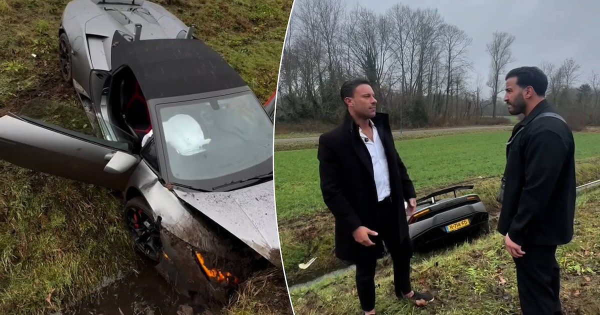 Bekende miljonair belandt met peperdure Lamborghi­ni in het water in Breda: 'Sta nog te trillen'