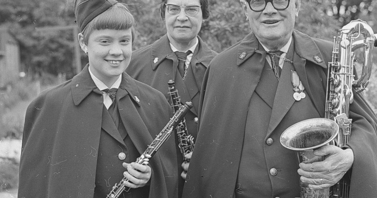 Vader, moeder en dochter Michielsen, alle drie bij de harmonie
